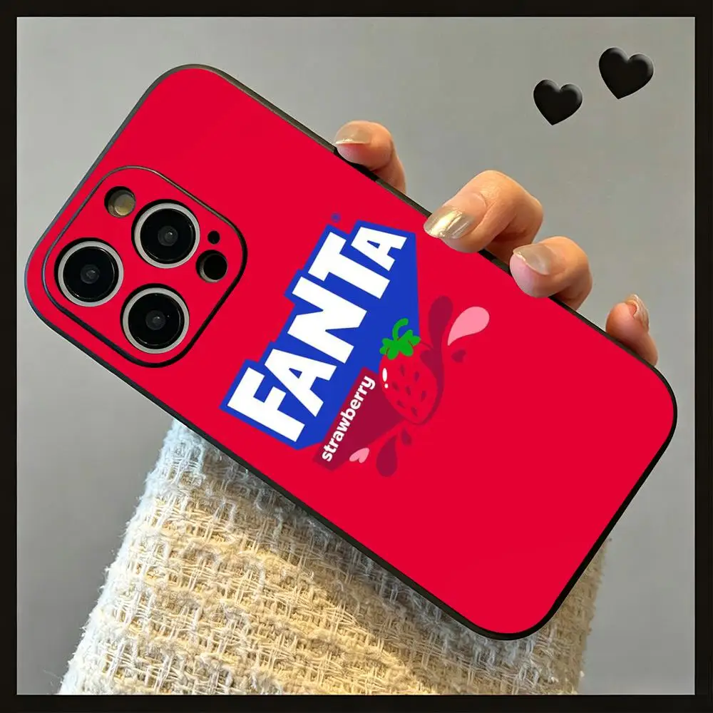 Popular drinks design Fanta Phone Case For iPhone 18 17 16 15 14 13 12 11 Plus Mini Pro Max Soft black Shockproof Cover view 2