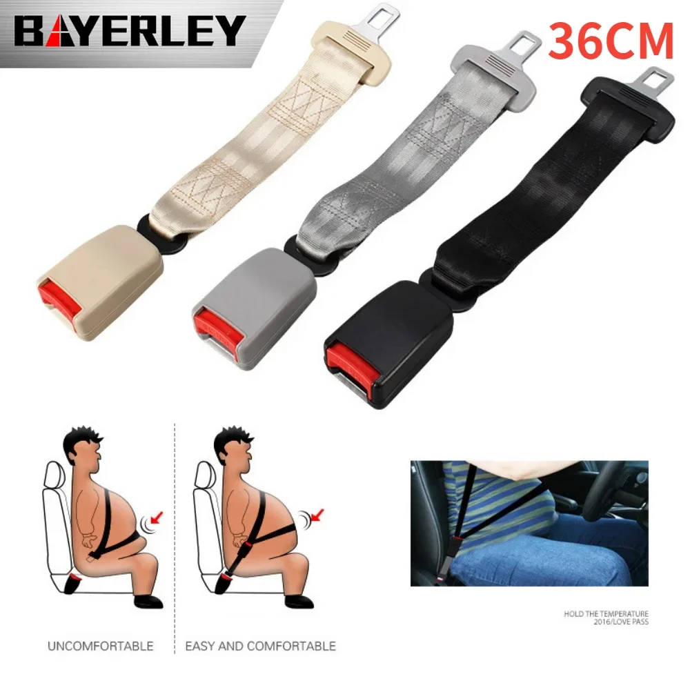 Bayerley Seat Belt Extension Clip 36CM 14\'\' Steel Car Safety Buckle Pad Cover for Universal Fit Car Safety Belt Buckle Extension