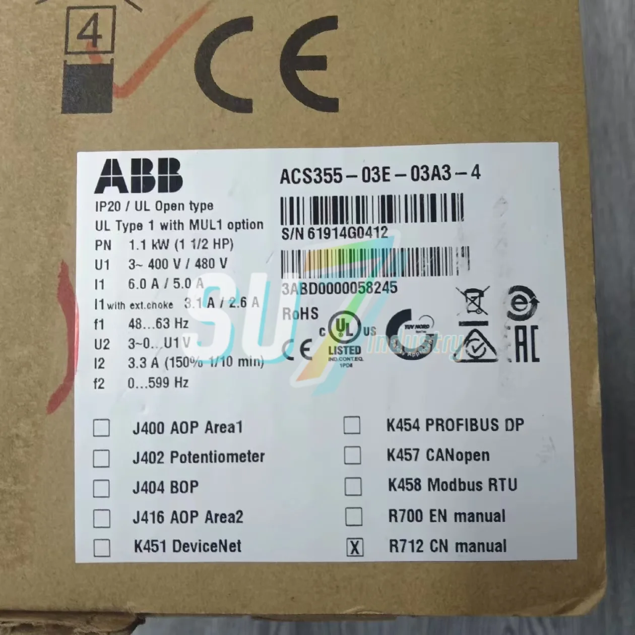 ACS355-03E-02A4-2 ACS355-03E-03A3-4 周波数コンバータ 新品在庫あり