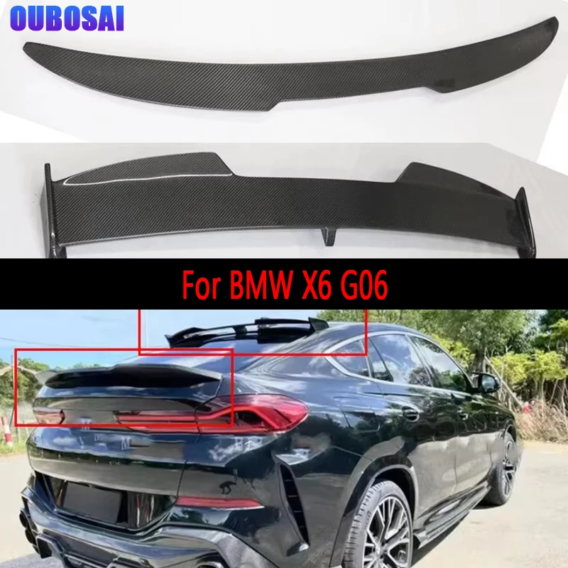 

For BMW X6 G06 Carbon Fiber Tail fins Top Wing Rear Spoiler Duckbill Car Wing Retrofit Middle Wing Body Kit