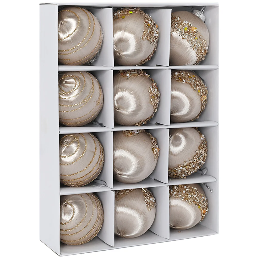 6cm Foam Christmas Ornaments with Thread-Based Luster Finish 12 Pack for Tree Wreath Garland and Festive Interior Styling Needs