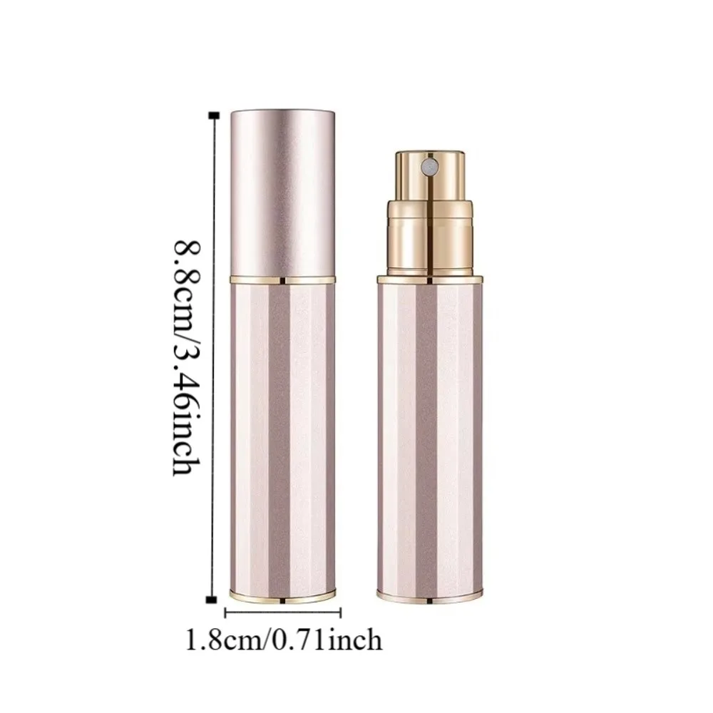 Szczelny, oddzielny pojemnik na kosmetyki w płynie z możliwością napełniania od dołu, metalowa pokrywa, przenośny dozownik w sprayu.