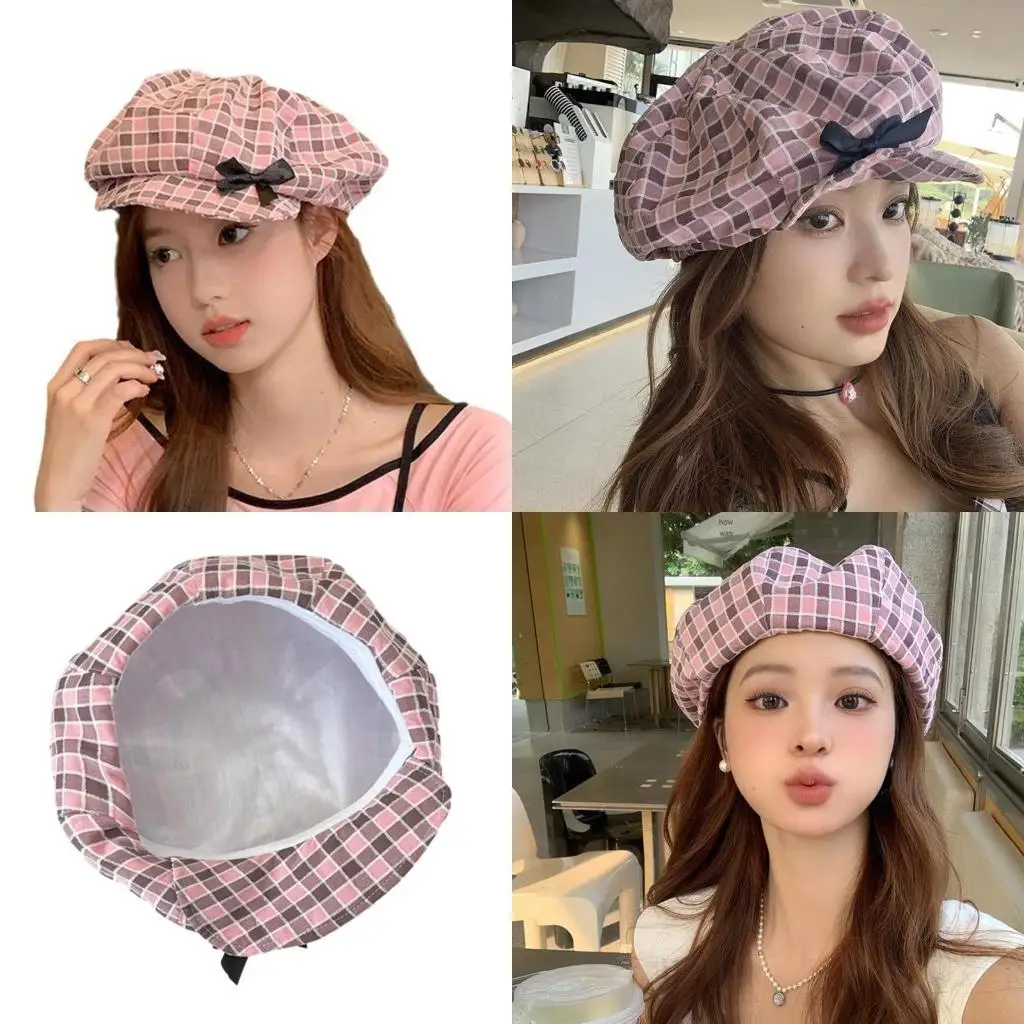 

652f для взрослых розовые решетки Berets Outdoor Wind -Ray Paint