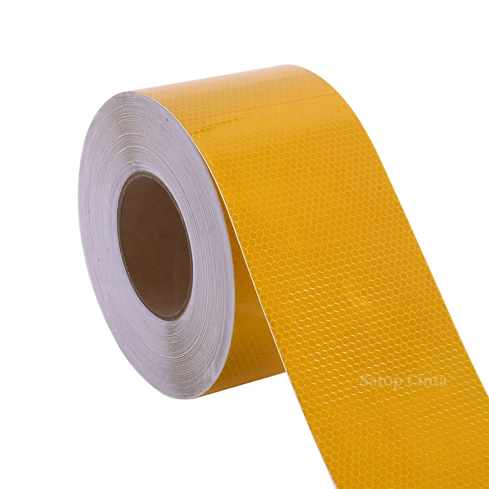 10CM High Light PVC Reflective Safety Warning Tape Road Traffic Construction Site Self-adhesive Reflector Guide Sign Stickers 1M