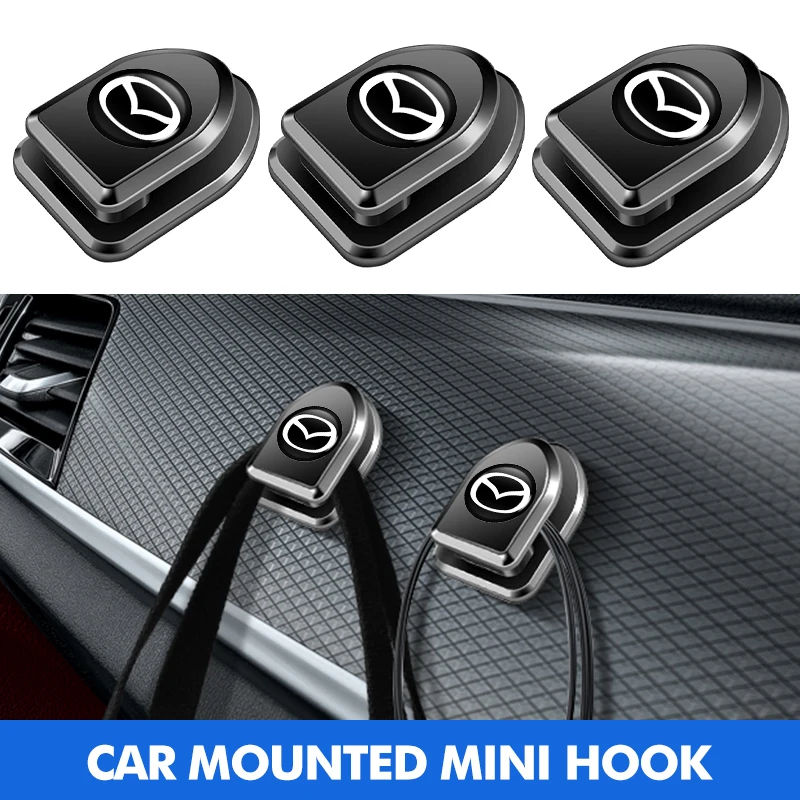 For Mazda 4pcs Car Paste Hooks USB Storage Hanger Interior Accessories 6 3 CX5 5 2 323 CX7 Demio Atenza Axela MX30 CX30 CX3