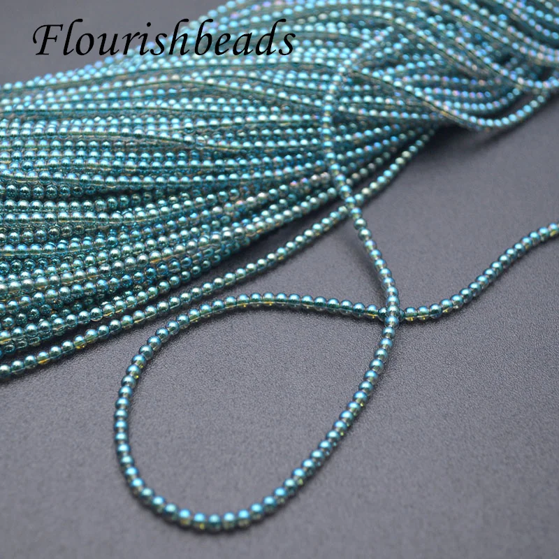 10strands 2mm Round Smooth Crystal Glass Loose Spacer Beads 24 Colors for DIY Necklace Bracelet Jewelry Making