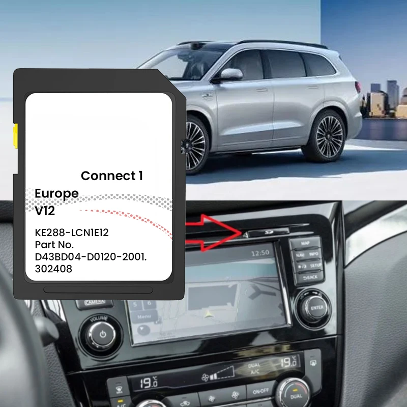 2023 خريطة أوروبا بطاقة SD لتوصيل 1 V12 بطاقة SD 8GB سيارة لتحديد المواقع والملاحة بطاقة SD