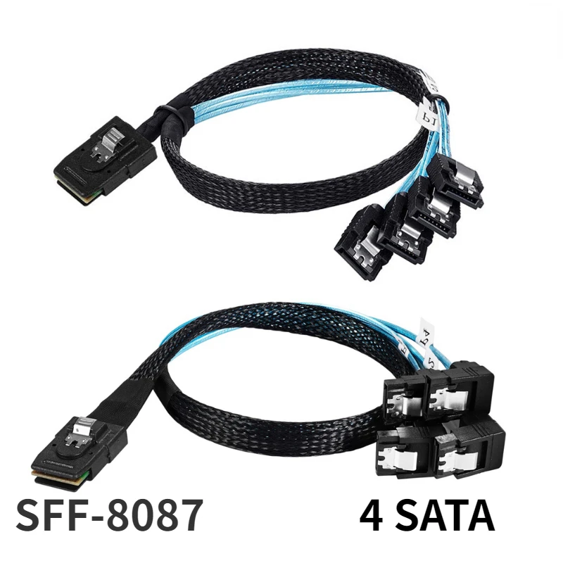 

Internal Mini SAS 36Pin SFF-8087 To 4 SATA 3.0 7Pin Adapter Converter 6Gbps Data Cable for Server Computer SSD HDD Controller