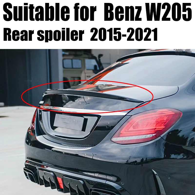 Carbon Fiber Boot Rear Trunk Spoiler For Mercedes Benz C Class Sedan W205 2015-2021 Deflector C63s AMG PSM Style Gloss Black