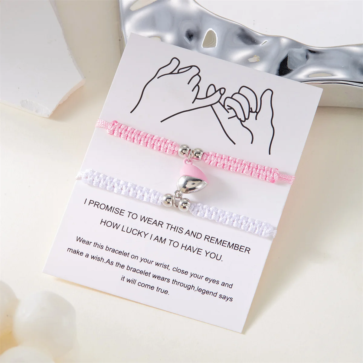 2 Teile/satz Romantische Herz Magnetische Gewinnen Paar Armband Für Frauen Männer Mode Geflochtenen Seil Passenden Armband Freundschaft Schmuck – Detail 37