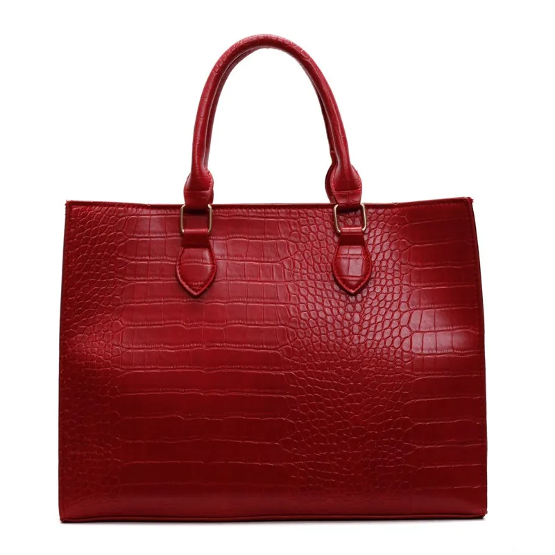 

Сумка большой вместимости, повседневная сумка-тоут, крокодиловый узор, весенний новый стиль 2026, модный и модный