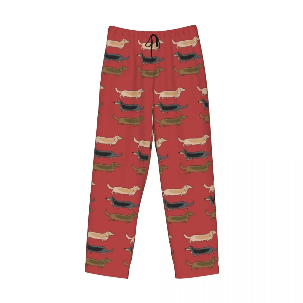 Custom Kawaii Dachshund Dogs Pajama Pants Men's Wiener Sausage Dog Sleepwear Lounge Sleep Bottoms Stretch with Pockets