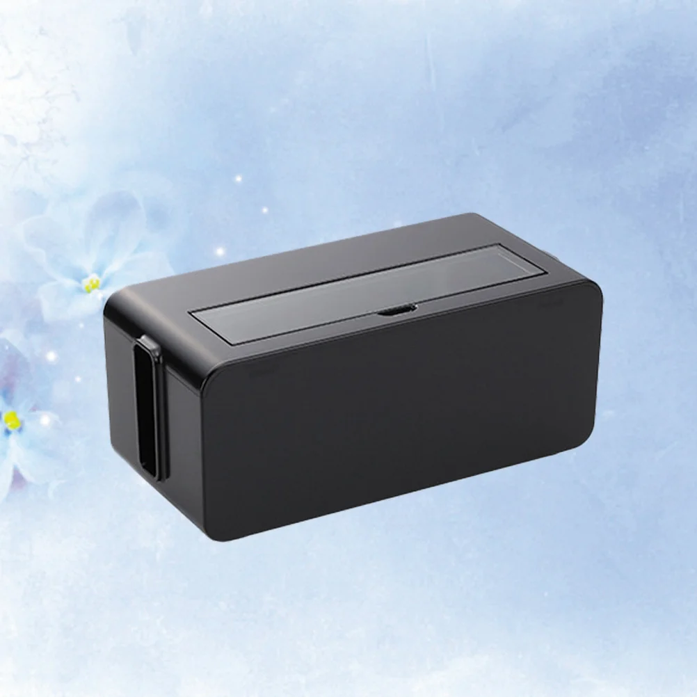 صندوق منظم السلك، حقيبة تخزين كابلات بلاستيكية سوداء لمحولات شرائط الطاقة، أخفى الأسلاك الواقية - مقاس M #5