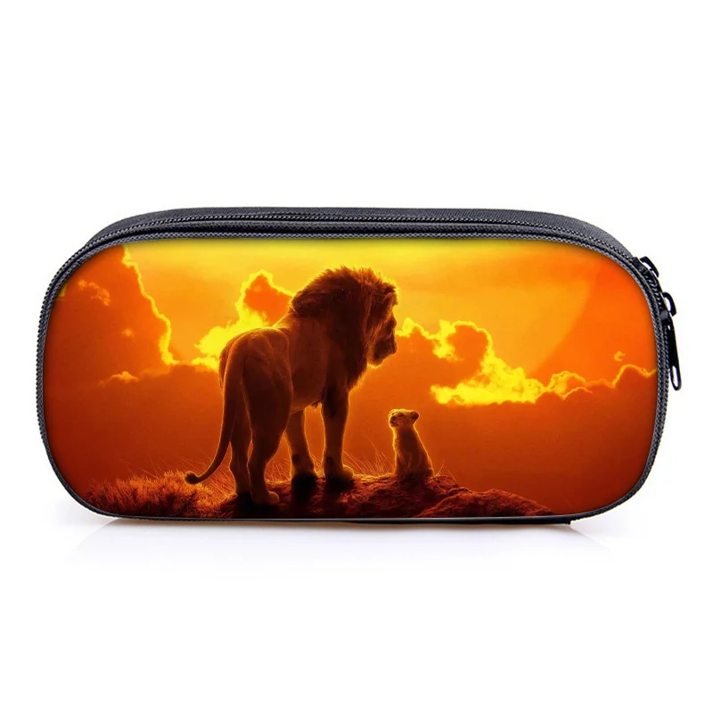 Mufasa Lion King astuccio per studenti portatile Disney Movie Anime Cartoon Pencil Box Back The School Supplies Storage Pencil Bags