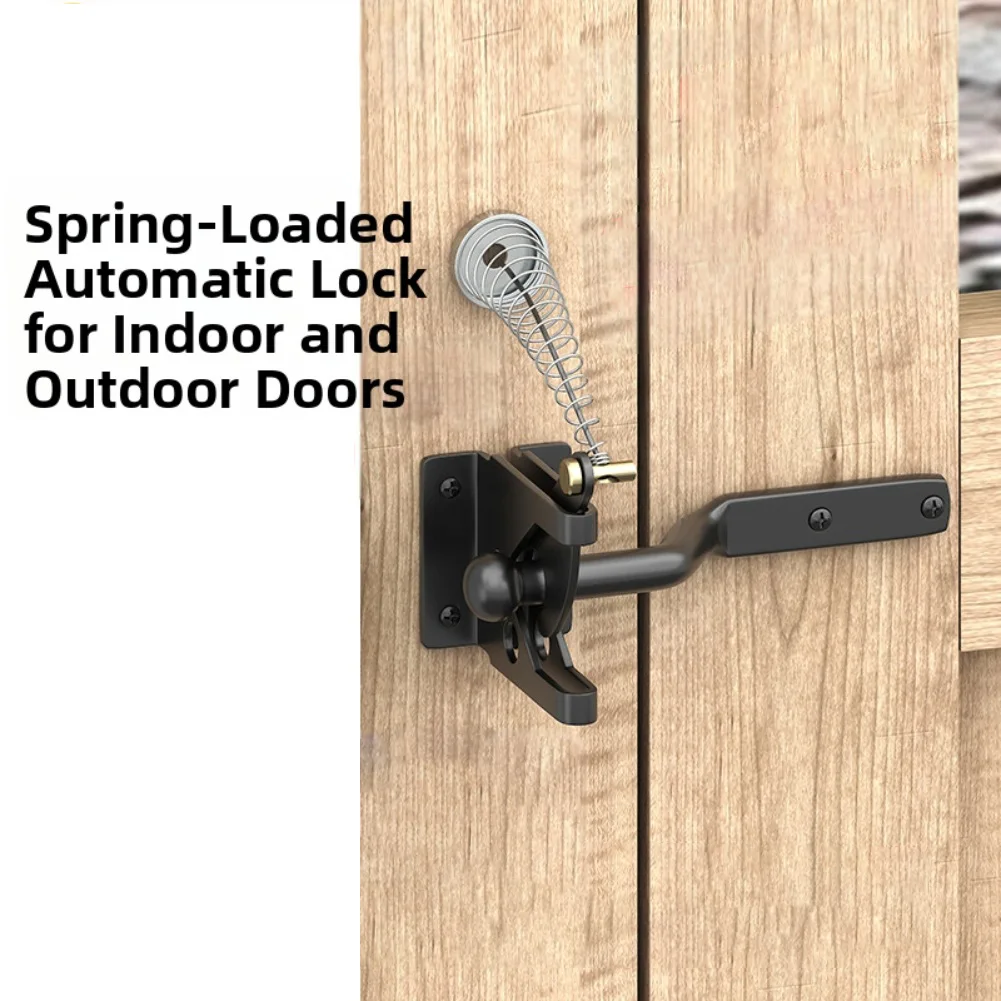 

Heavy Duty Automatic Gate Latch with Bolt and Screws Designed for Slam Catch Garden and Ranch Fits Single and Double Doors