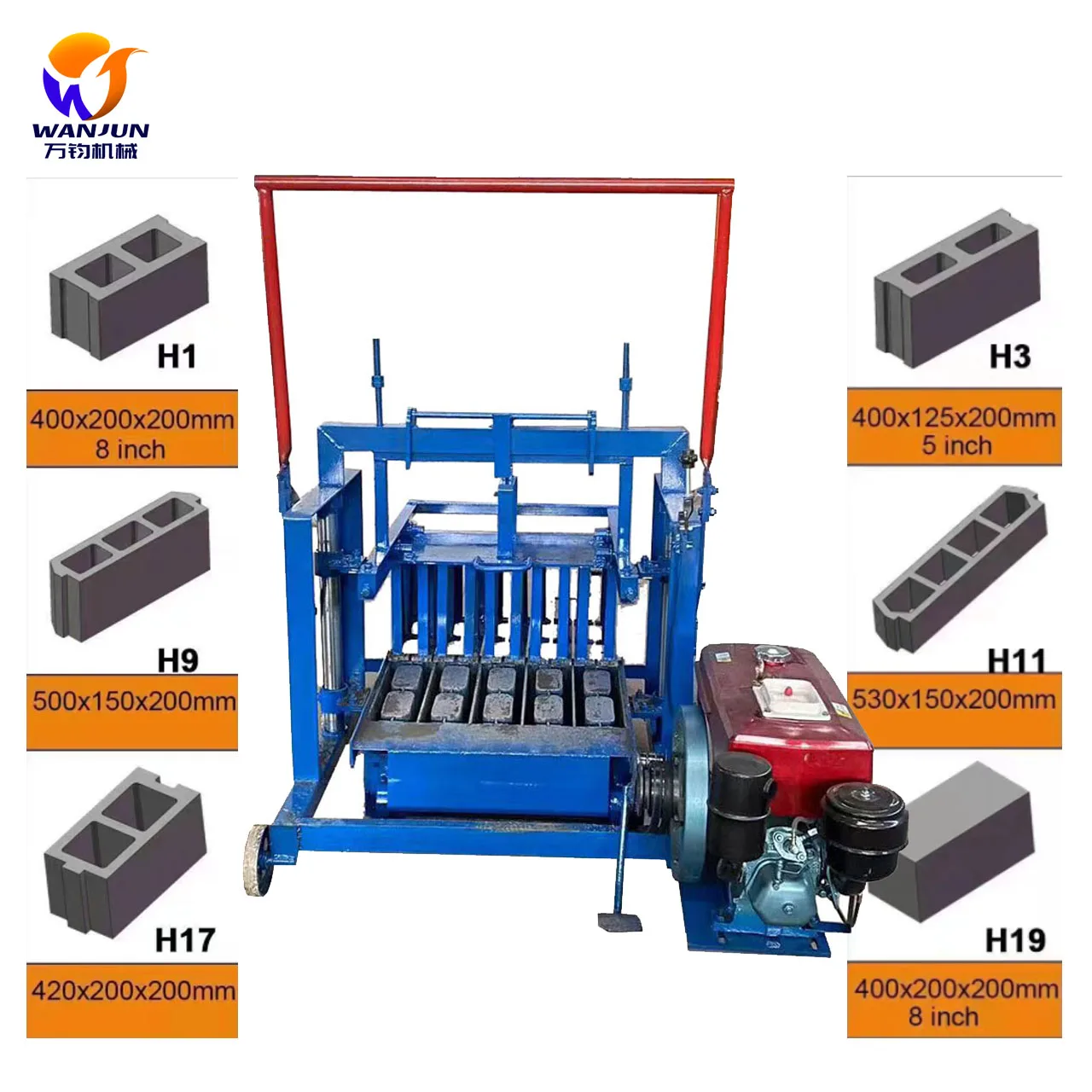 QT4-45 High Efficiency Mobile Egg Manual Concrete Block Making Machine Best Price Interlocking Cement Brick Making Machinery