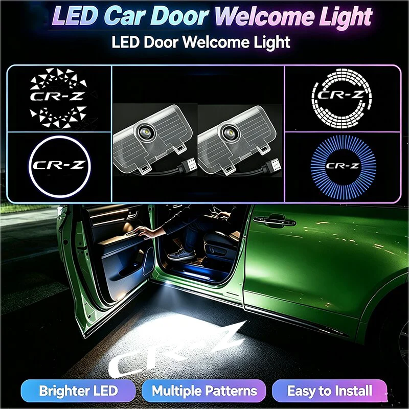 2PCS LED Car Logo Door Welcome Lights for HONDA CR-Z CRZ Emblem 2010-2016 Projector Ghost Shadow Lamp Accessories