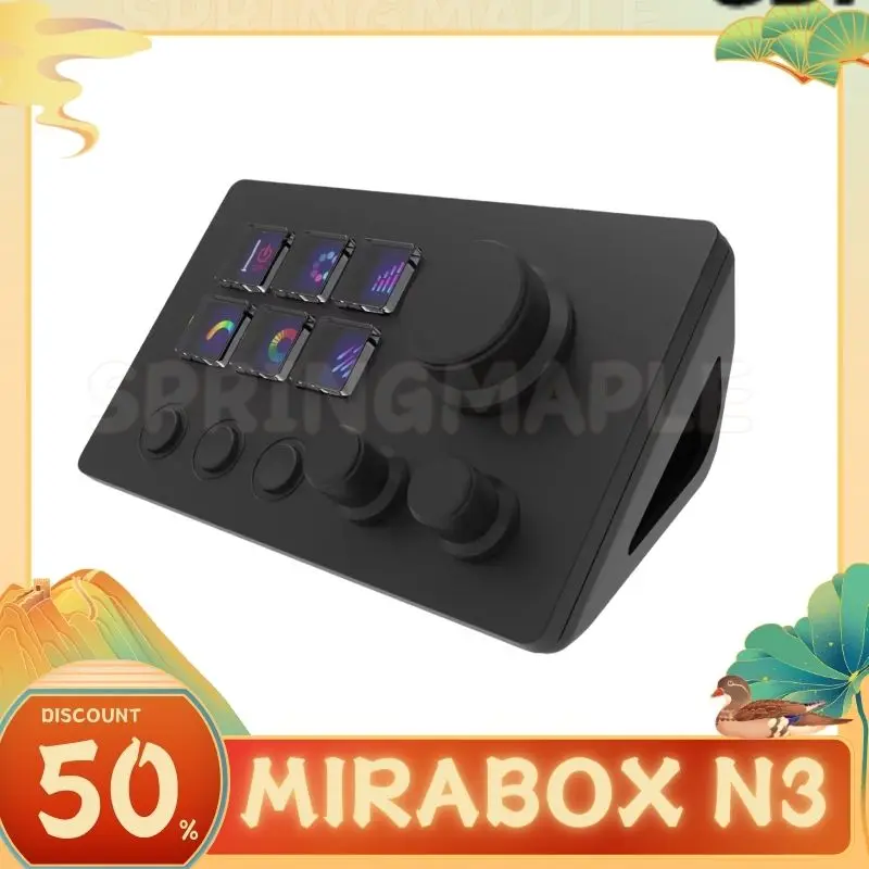 Mirabox N3 StreamDeck Visual Keyboard 6Keys LCD Button English version Content Creation Macro Studio Controller PC Mini Custom