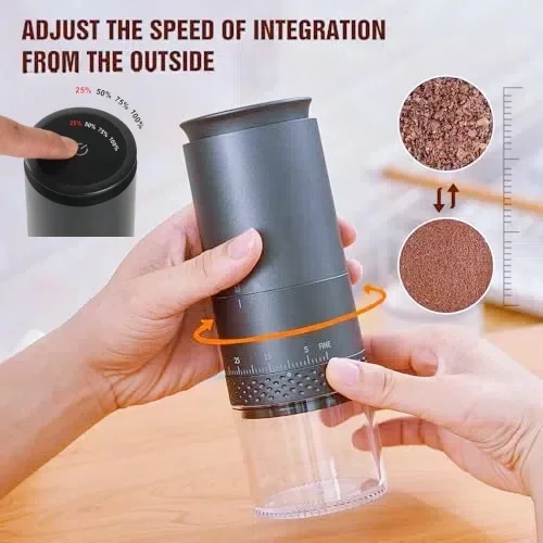 New Portable Electric Coffee Bean Grinder Mini Household 1500mAh USB 38 Gears Home External…