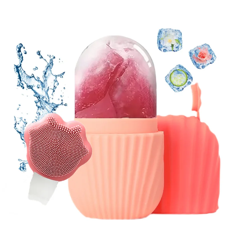 2 uds., raspador de espinillas y bandeja de hielo facial para el cuidado facial, enfriamiento y eliminación de bolsas para los ojos y limpieza facial, reutilizable