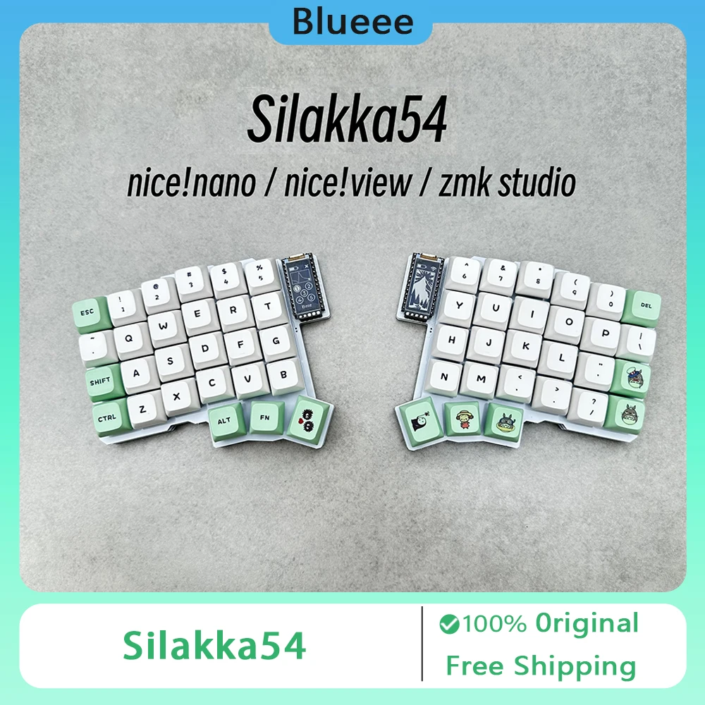 

New Silakka54 Bluetooth Split Keyboard Wireless Hot Swap Support ZMK Studio Ergonomics Keyboard Customized PC Gamer Accessories