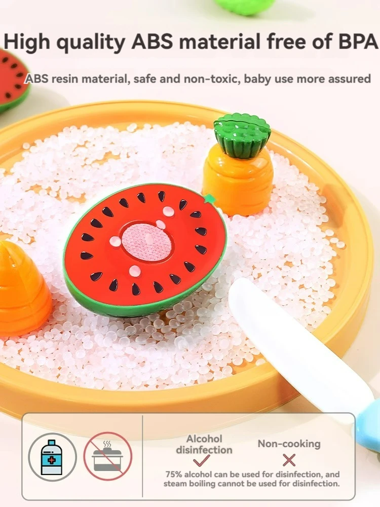 67 PCS Set Kitchen Play House Toys for Kids Simulation Basket Fruit Vegetable Food Cutting Game Montessori Educational Girls Toy