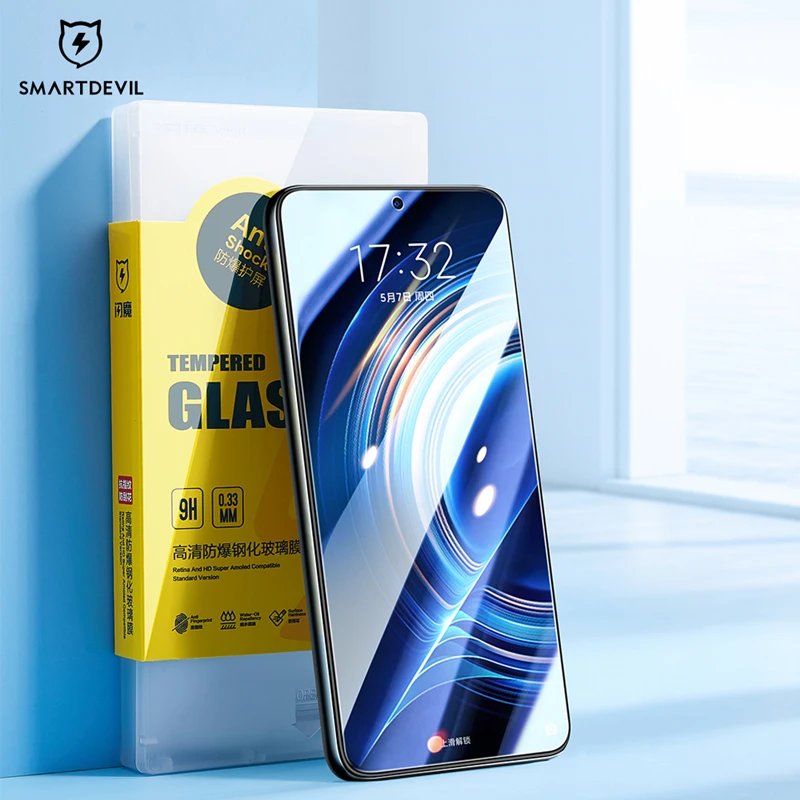 SmartDevil Kính Cường Lực Cho Xiaomi POCO F4 GT Tấm Bảo Vệ Màn Hình Cho Redmi K40 Chơi Game K50 K30 Màng Bảo Vệ 9H HD Kính