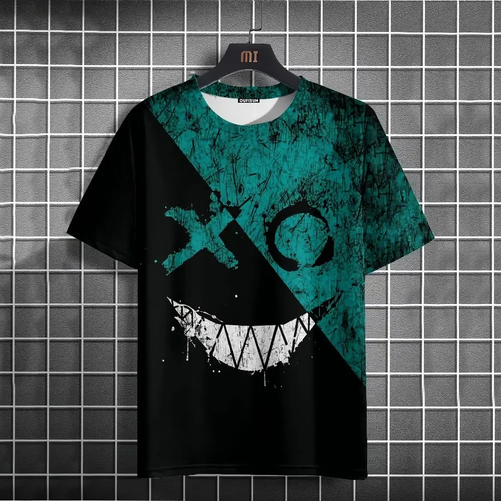 Summer Smiling Face 3D Print T-Shirts Streetwear Men Fashion Casual Oversized O-Neck Short Sleeved T Shirt Tees Tops Clothing