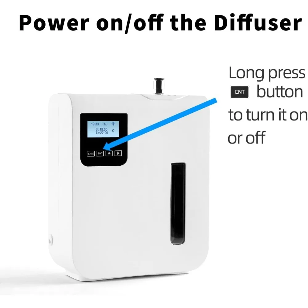 Máquina de aire aromático con Bluetooth y WiFi, difusor de aceite esencial atomizador inteligente con tecnología de difusión de aire frío, aromaterapia