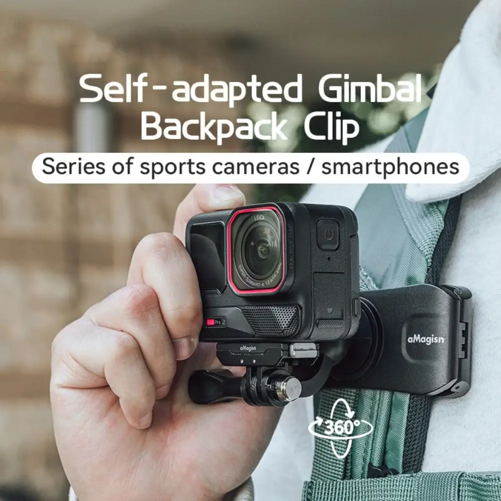 360 ° Rotation Rucksack Clip Quick Release Stabile Schulter Gurt Halterung Langlebige Gürtel Klemme für GoPro/Insta360/Osmo Tasche