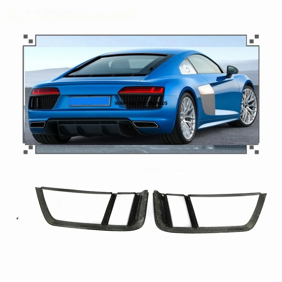 

Carbon Fiber R8 Rear Bumper Lower Honeycomb Grill Air Vents for R8 V10 Plus Coupe 2-Door 16-18