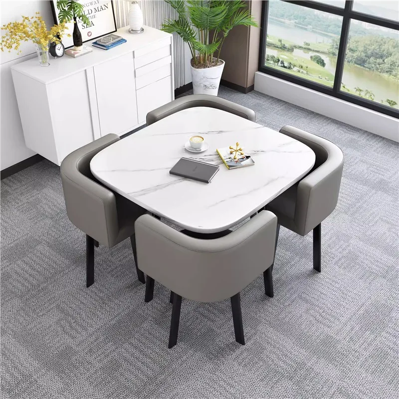 Reception table and chair combination store meeting table and chair office one table and four chairs for negotiation