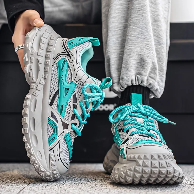 

Men's Sports Casual Shoes 2025 Summer New Mesh Breathable Fashion Trend Shoes Comfortable Versatile Thick Soled Chunky sneakers