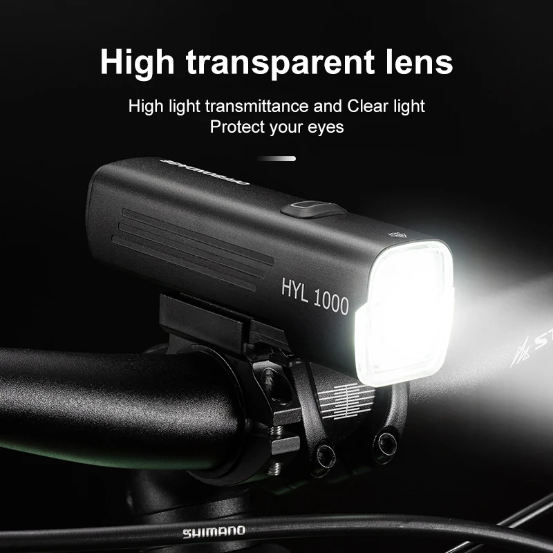 OFFBONDAGE Bicycle Light 1000LM Type-c Charging Bike Light Front Lamp Rechargeable Cycling Headlight Aluminum Waterproof YHL1000