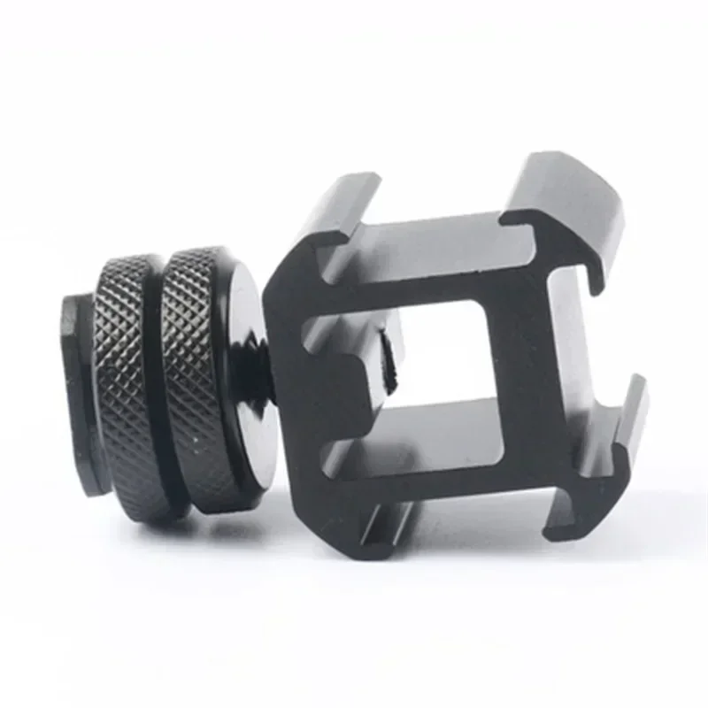 Triple Hot Shoe Mount Adapter Dual Screws Bracket Stand Holder for DSLR Camera for LED Video Microphone Monitor Flash Light