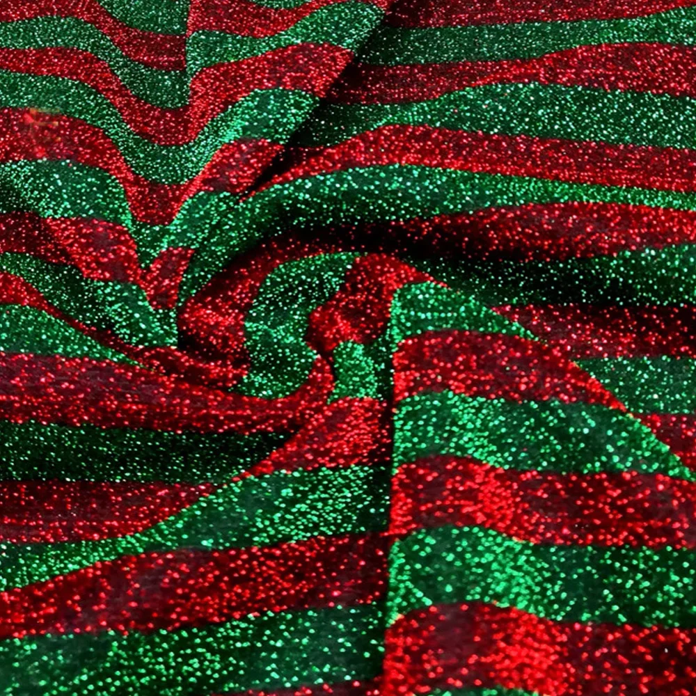 Decoration Shimmer Fabric Shiny Stripe Small Stretchy Craft Packing Shirt DIY Material