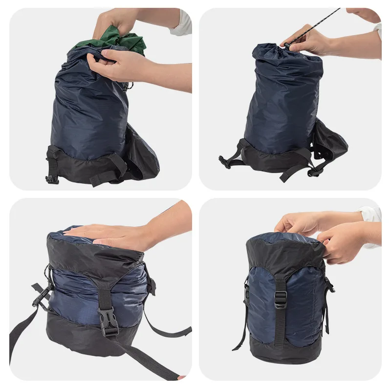 Waterproof Compression Stuff Sack Outdoor Camping Sleeping Bag Lightweight Storage Bag Drawstring Nylon Pack EDC Equipment