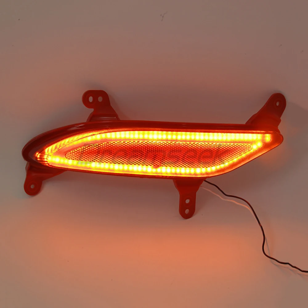 2Pcs LED Reflector Rear Bumper Tail Light for Hyundai Santa Fe Sport 2013 2014 2015 2016 Driving Fog Lamp Taillight Left + Right