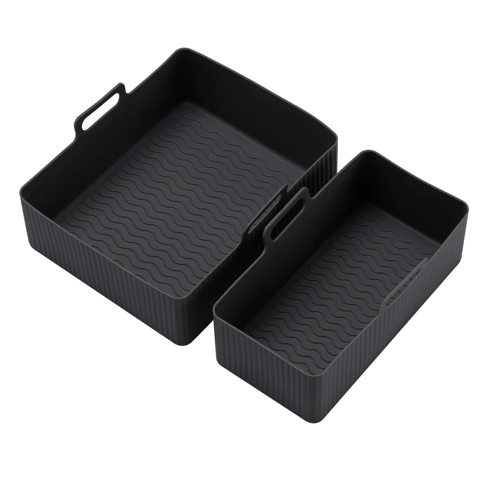 2Pcs Silicone Liners Square for Air Fryer, Non-stick Food-grade Reusable Silicone Baking Tray Basket Oven Air Fryer Accessories