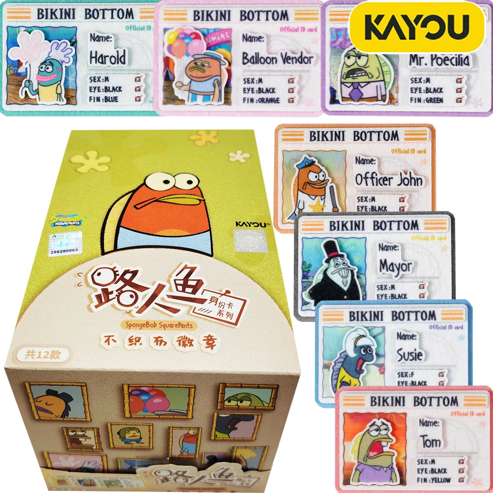 

Genuine KAYOU SpongeBob SquarePants Badge Pendant Animation Character Non-woven Fabric Brooch Accessories Decoration Kids Gifts