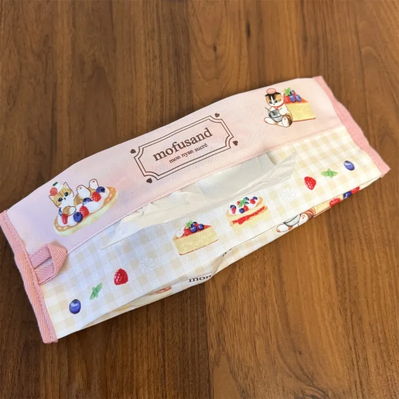 

Fried Shrimp Mofusands Pink Car Hanging Paper Towel Set Cartoon Fabric Home Bathroom Bedroom Paper Towel Hanging Bag Decoration