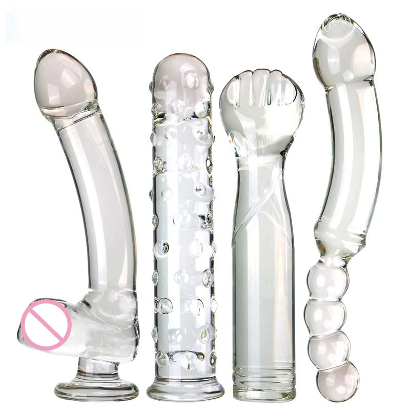 VaHppy Glass Dildo Artificial Penis Large 3.5--5.5cm 1004g Masturbators for Women Large 3.5--5.5cm Sex Toys Fist shape Anal Plug