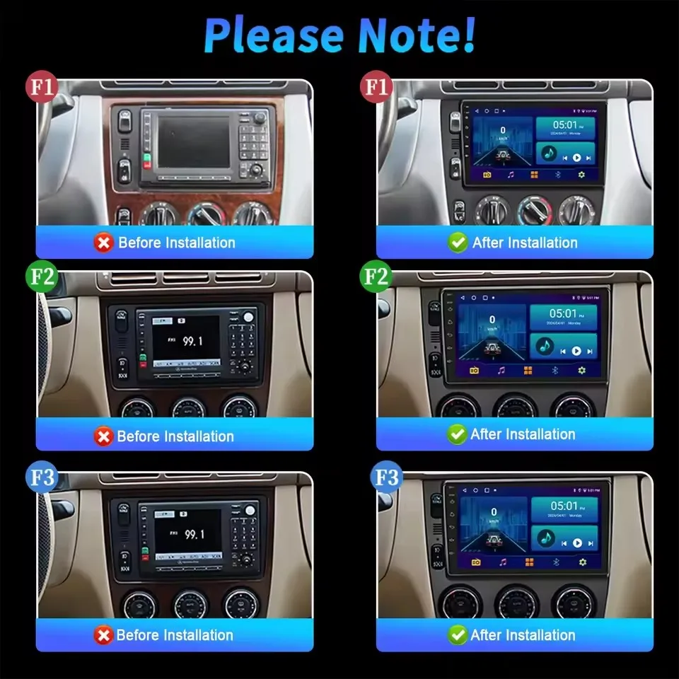 Android 16 Carplay Car Radio For Mercedes Benz M Class W163 ML 1997-2006 Navigation GPS Multimedia Video Player 4G+WIFI Stereo