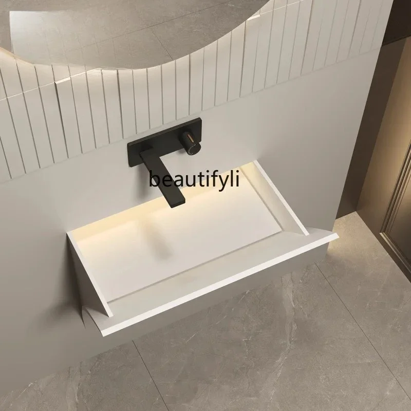 

LXSquare настенная раковина Corian интегрированная настенная раковина для ванной комнаты полувстроенная раковина из искусственного камняSSS