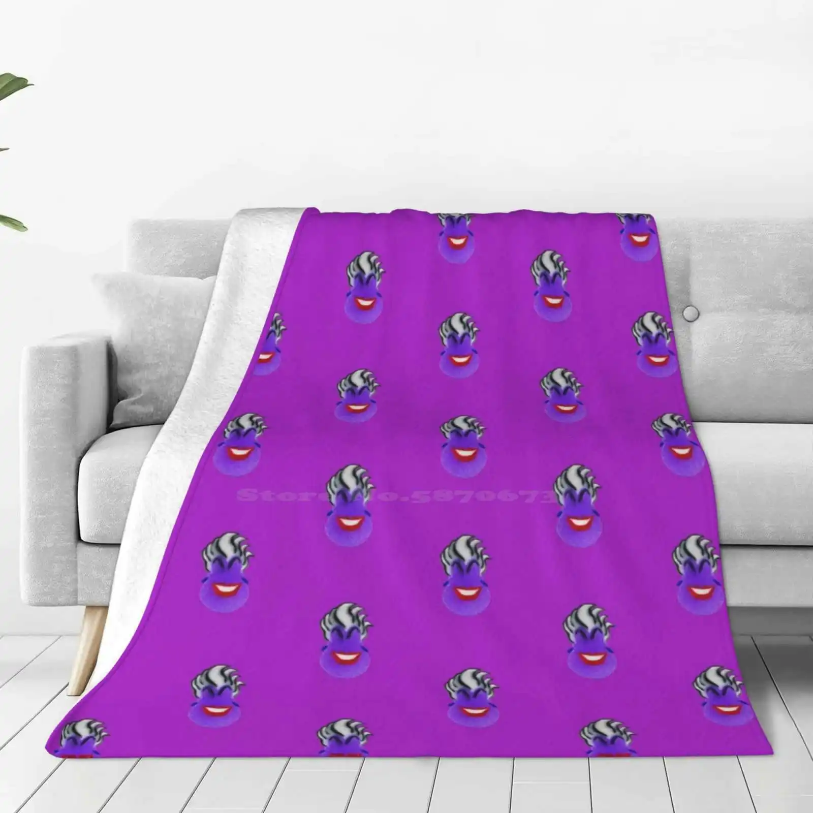 Villain Ursula Airbrushed Silhouette Low Price New Print Novelty Fashion Soft Warm Blanket Villain Ursula