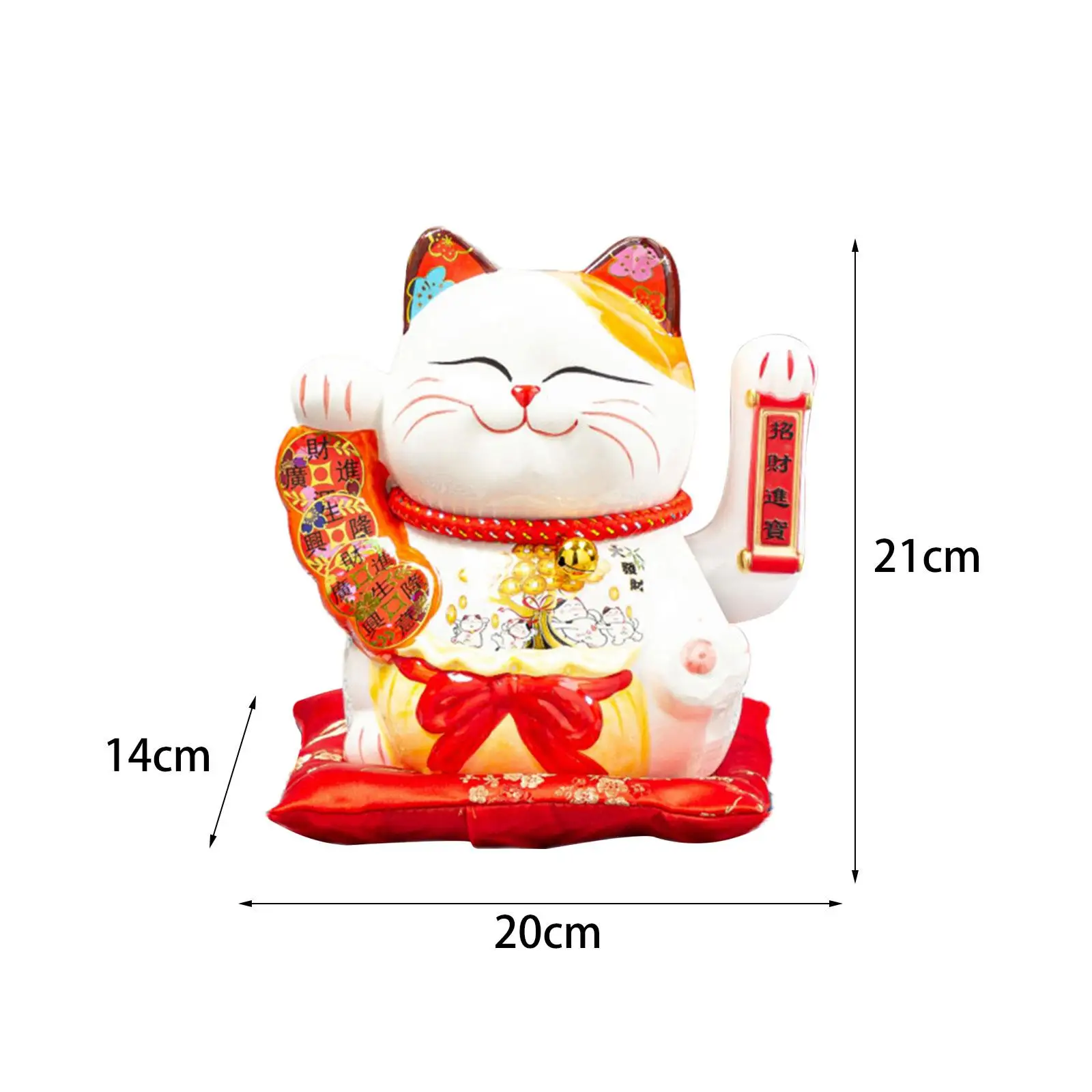 Figurina di gatto fortunato Figurina in miniatura da collezione per tavolo da ufficio con caminetto