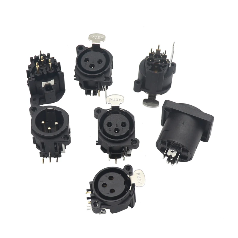 【1PCS】3pin XLR Female Socket Connector Panel Mount Mixer Microphone Audio Speakers Plug Adapter