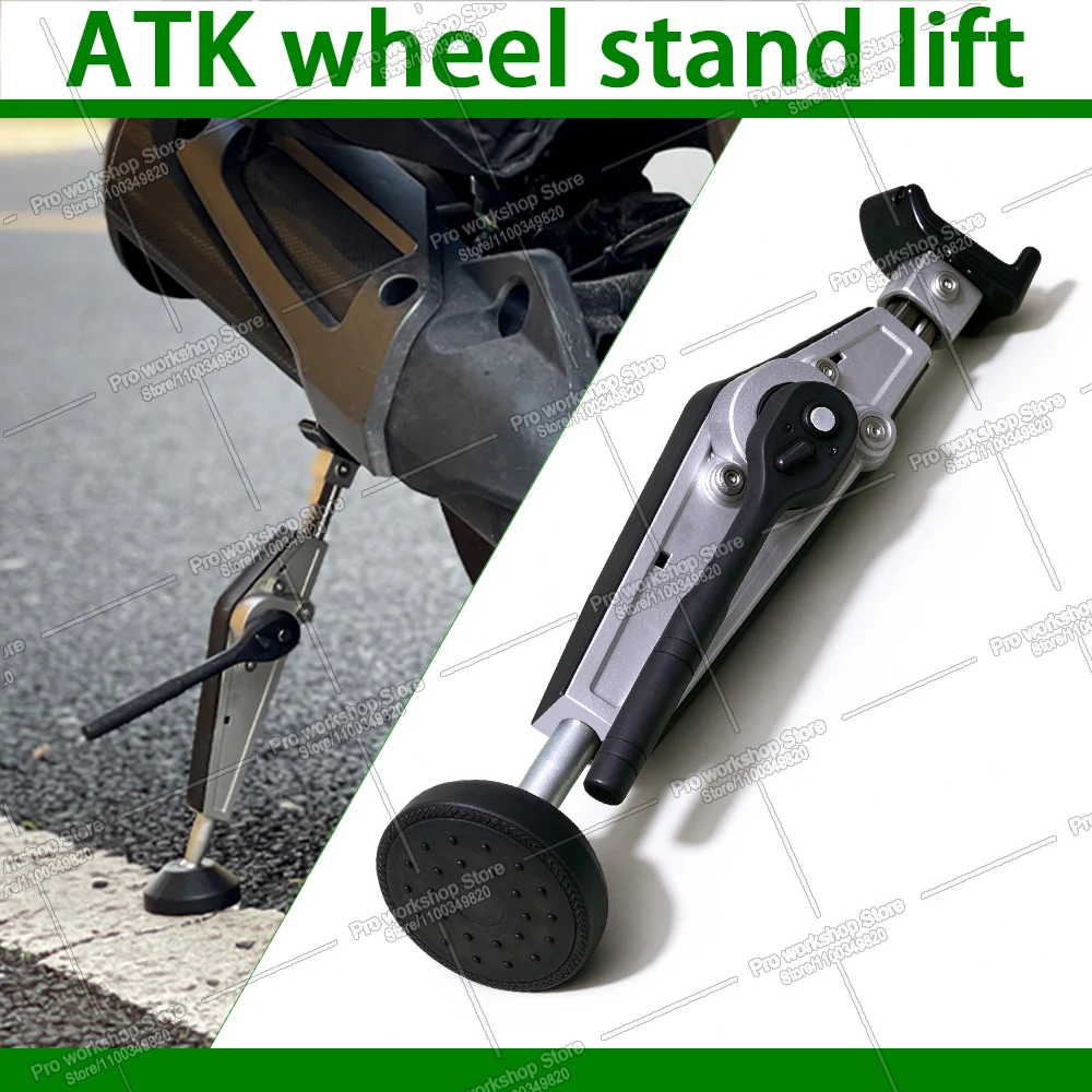 Universal Motorcycle Wheel Stand Portable Handle Single Sided Paddock Stand Front Rear Support Foldable Tire Repairing Tool Lift