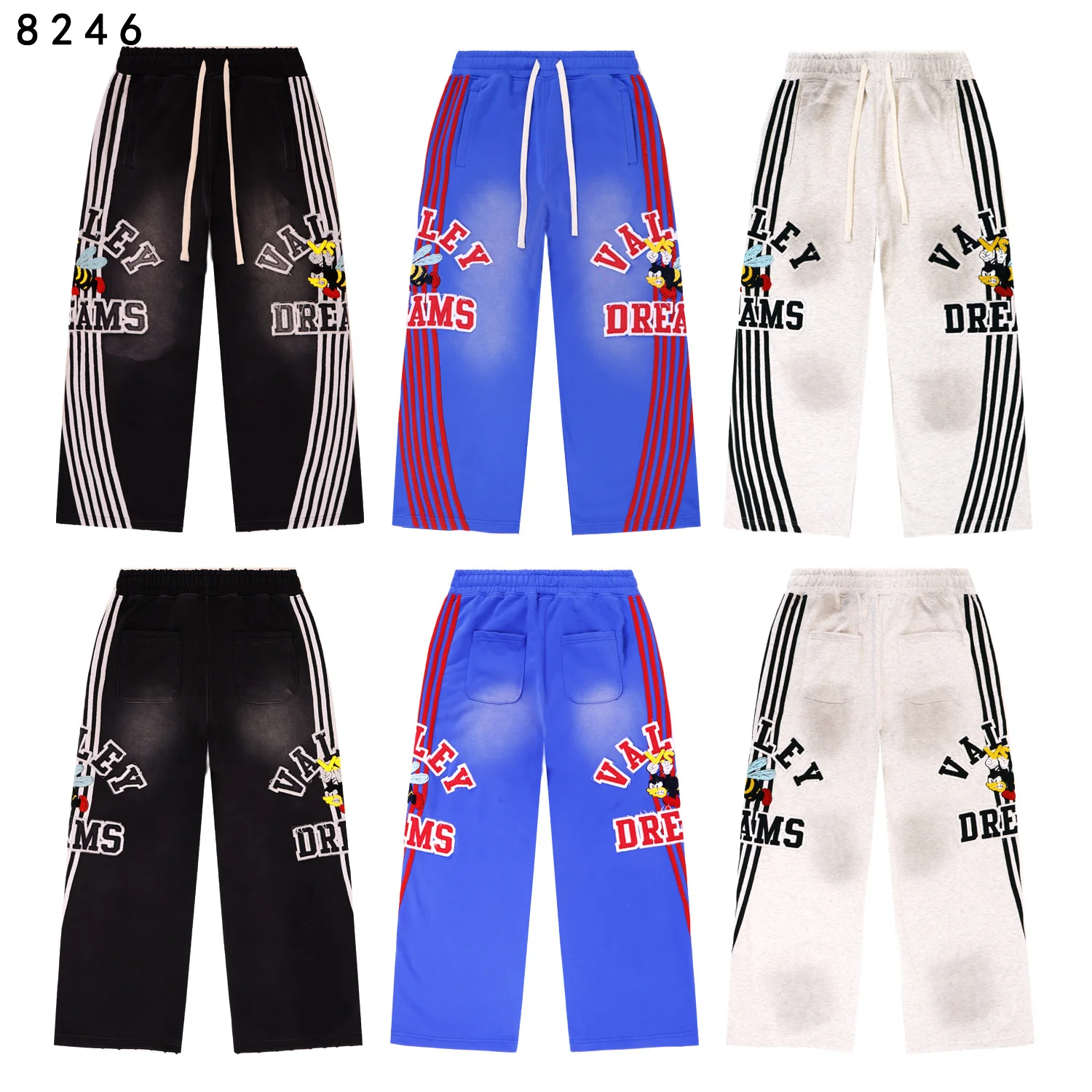 

25ss High Quality Vale Washed Distressed Sweatpants Clothes Men Women Winter Autumn Casual Loose VALLEY Pants