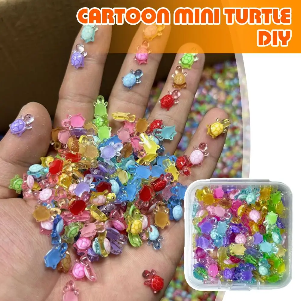 100Pcs Mini Resin Turtles Multi-Function Small Turtle Figures for DIY Fairy Garden Decor Micro Landscape Dollhouse Decor Crafts